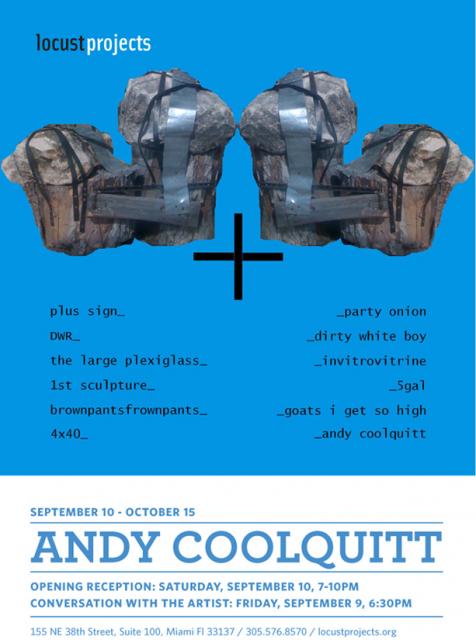 Locust Projects is pleased to present + &quot;Plus Sign,&quot; a solo exhibition by Austin-based artist Andy Coolquitt