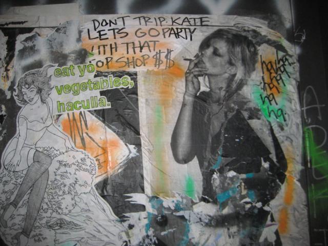 Kate Moss Street graffiti in a 15 year tradition of Kate Moss street graffiti. Now there's a book idea for ya!