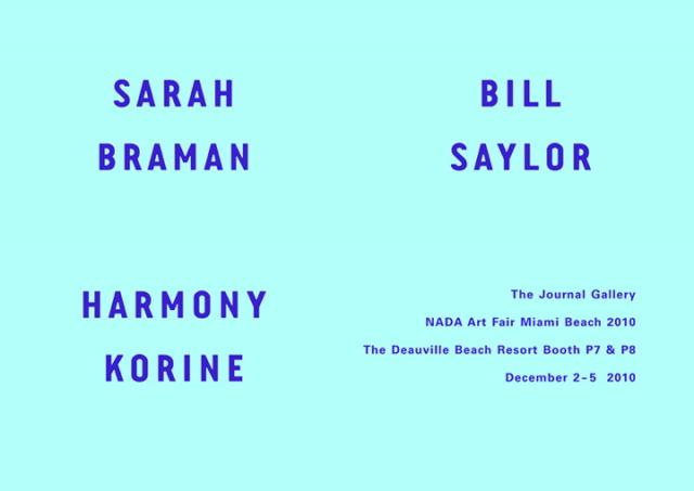 Sarah Brahman, Harmony Korine, Bill Saylor@The Journal Gallery