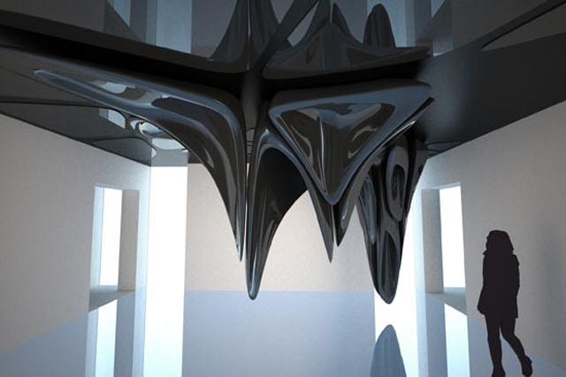 Stalactites by Zaha Hadid at Sonnebad Gallery : Image via designboom.com
